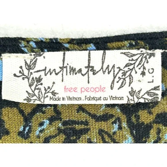 New Free People Intimately Turnt Faux Wrap Long Sleeve Bodysuit Night Combo Sz L - Picture 11 of 13